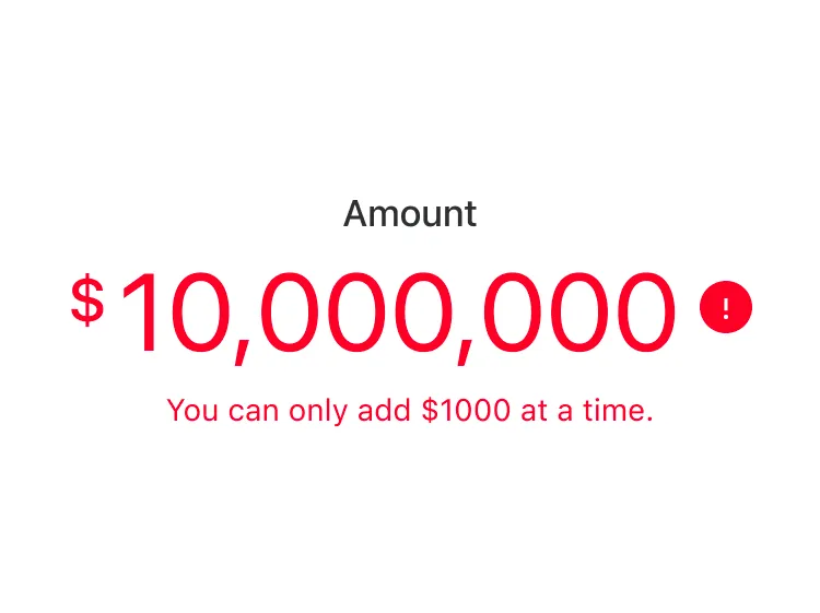 Add money UI screen 4